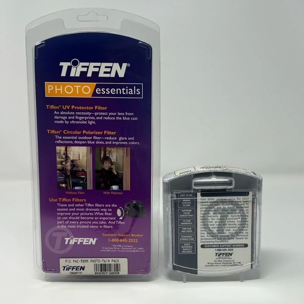Tiffen 58mm Twin Pack Camera Lens Filter Kit & 30MM Circular Polarizing Filter